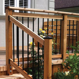 NUVO IRON 3/4 in. x 3/4 in. x 26 in. Galvanized Steel Round Baluster Fence Rails with 60 Surface Mount Connectors (30-Pack)