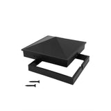 NUVO IRON 5 in. x 5 in. Black Aluminum Ornamental Pyramid Post Cap