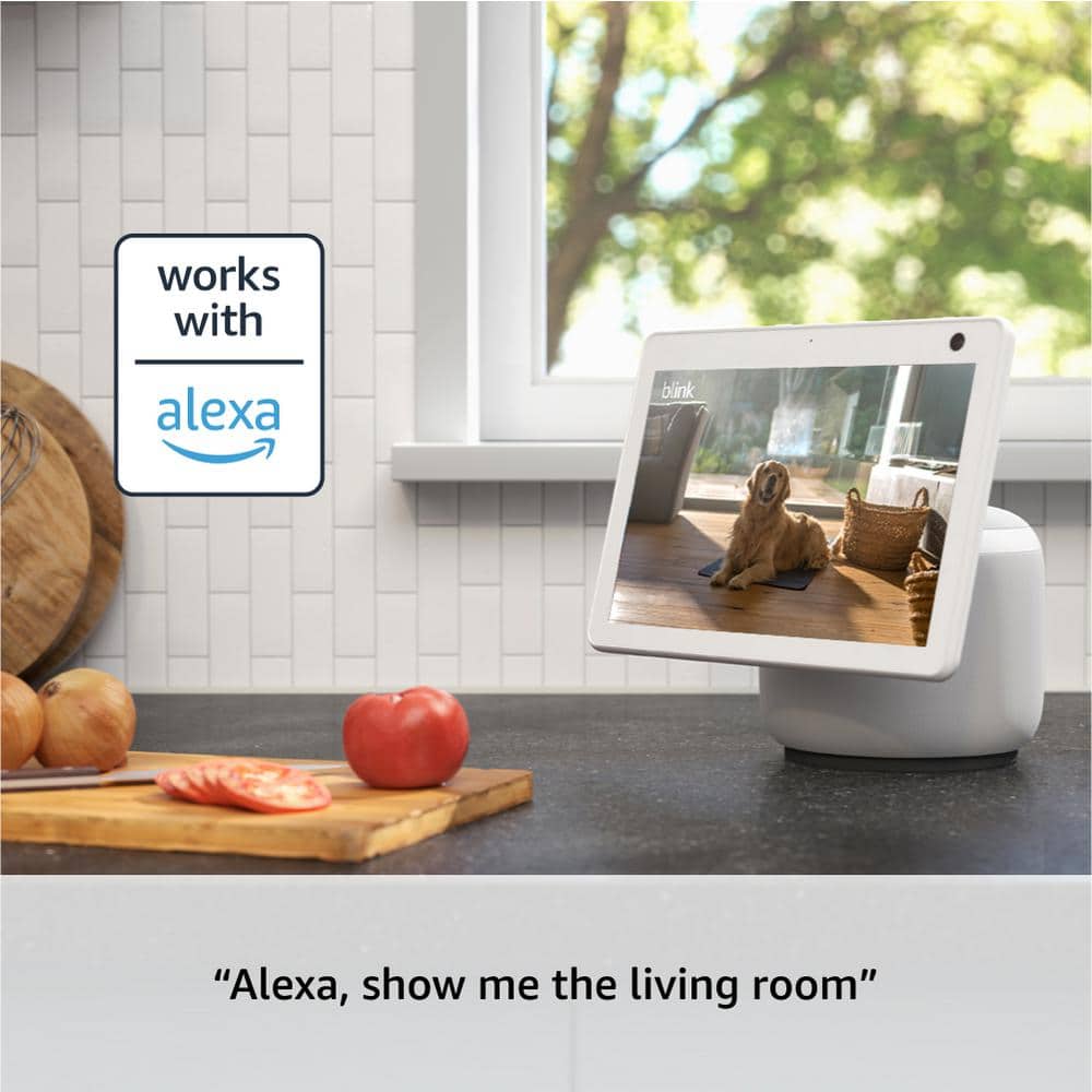 Blink Mini Pan Tilt Camera, Wired Indoor Black Rotating Plug In Smart Security Camera, 2-Way Audio, HD Video, Motion