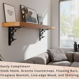 Billfish 12 in. L Black Steel Heavy Duty Floating Shelf Bracket (2 Pack)