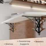 Billfish 12 in. L Black Steel Heavy Duty Floating Shelf Bracket (2 Pack)