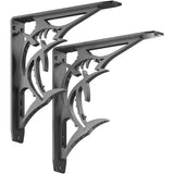 Billfish 12 in. L Black Steel Heavy Duty Floating Shelf Bracket (2 Pack)