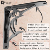 Billfish 8 in. L Black Steel Heavy Duty Floating Shelf Bracket (2 Pack)