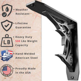 Billfish 8 in. L Black Steel Heavy Duty Floating Shelf Bracket (2 Pack)