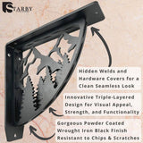 12 in. L Black Iron Heavy Duty Shelf Bracket (2-Pack)