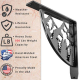 12 in. L Black Iron Heavy Duty Shelf Bracket (2-Pack)