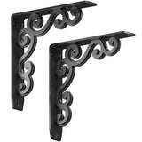Charleston 10 in. L Black Steel Heavy Duty Shelf Bracket (2-Pack)
