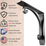 Southern Charm 10 in. L Black Steel Heavy Duty Floating Shelf Bracket (2 Pack)