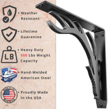 Elk Lodge Antler 12 in. L Black Steel Heavy Duty Shelf Bracket (2-Pack)