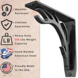 Elk Lodge Antler 8 in. L Black Steel Heavy Duty Shelf Bracket (2-Pack)