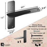 11 in. L Black Steel Heavy Duty Floating Granite Bracket (1-Pack)