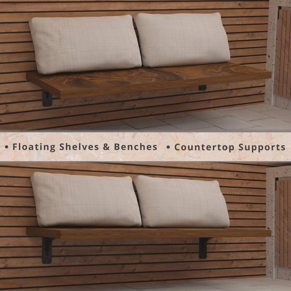 Gladiator 11 in. L Black Steel Heavy Duty Granite Shelf Bracket (2-Pack)