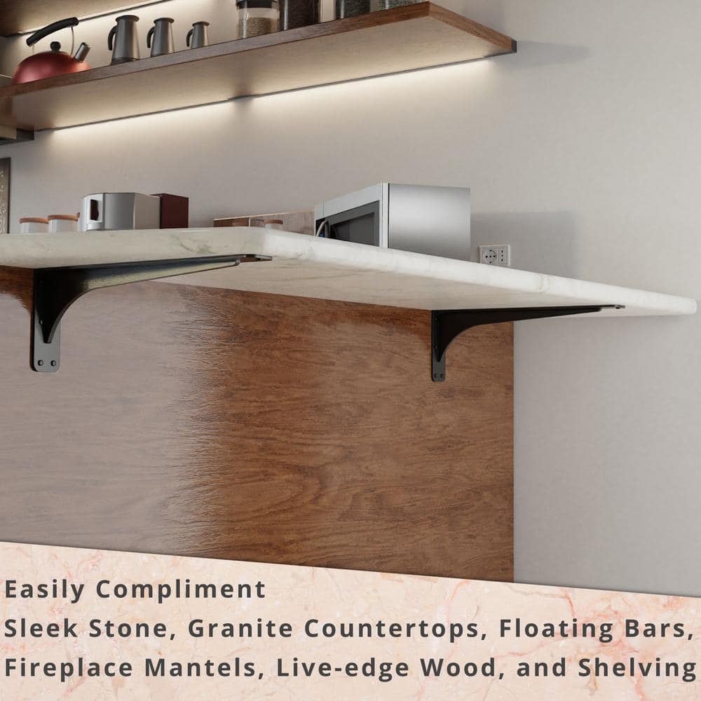 Gladiator 21 in. L Black Steel Heavy Duty Floating Shelf Bracket (2 pack)