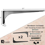 Gladiator 21 in. L Black Steel Heavy Duty Floating Shelf Bracket (2 pack)