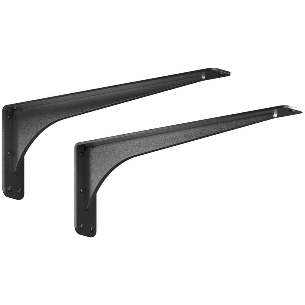 Gladiator 21 in. L Black Steel Heavy Duty Floating Shelf Bracket (2 pack)