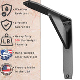 Jetstream 8 in. L Black Iron Heavy Duty Shelf Bracket (2-Pack)