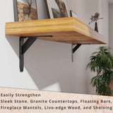 Jetstream 8 in. L Black Iron Heavy Duty Shelf Bracket (2-Pack)