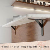 Jetstream 8 in. L Black Iron Heavy Duty Shelf Bracket (2-Pack)