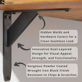 Jetstream 8 in. L Black Iron Heavy Duty Shelf Bracket (2-Pack)