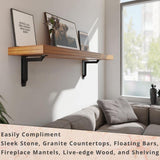 Lucca Designer 10 in. L Black Iron Decorative Heavy Duty Shelf Bracket (2-Pack)