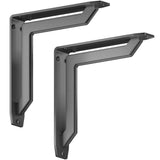 Lucca Designer 10 in. L Black Iron Decorative Heavy Duty Shelf Bracket (2-Pack)
