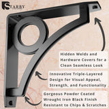 Park Circle Designer 12 in. L Black Iron Decorative Heavy Duty Shelf Bracket (2-Pack)