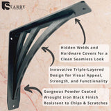 Ravenel Designer 12 in. L Black Iron Heavy Duty Shelf Bracket (2-Pack)