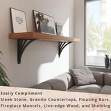 Ravenel Designer 12 in. L Black Iron Heavy Duty Shelf Bracket (2-Pack)