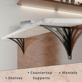 Ravenel Designer 12 in. L Black Iron Heavy Duty Shelf Bracket (2-Pack)