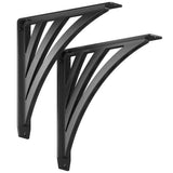 Ravenel Designer 12 in. L Black Iron Heavy Duty Shelf Bracket (2-Pack)