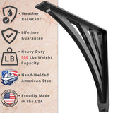 Ravenel Designer 12 in. L Black Iron Heavy Duty Shelf Bracket (2-Pack)