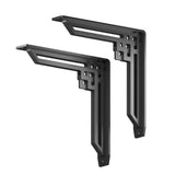 Rockville 12 in. L Black Iron Heavy Duty Shelf Bracket for Decorative Shelving (2-Pack)