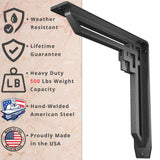 Rockville 12 in. L Black Iron Heavy Duty Shelf Bracket for Decorative Shelving (2-Pack)