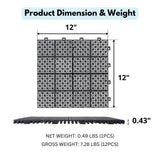 Siavonce 12 in. x 12 in. Black Interlocking Deck Tiles Plastic Waterproof Outdoor Bathroom Shower Balcony Porch Pack of 12