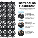 Siavonce 12 in. x 12 in. Black Interlocking Deck Tiles Plastic Waterproof Outdoor Bathroom Shower Balcony Porch Pack of 12