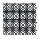 Siavonce 12 in. x 12 in. Black Interlocking Deck Tiles Plastic Waterproof Outdoor Bathroom Shower Balcony Porch Pack of 12