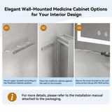 Simple Project 20 in. W x 28 in. H Rectangular Aluminum Light Medicine Cabinet with Mirror, Defogging, Mounted Recessed or Surface