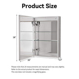 Simple Project 20 in. W x 28 in. H Rectangular Aluminum Light Medicine Cabinet with Mirror, Defogging, Mounted Recessed or Surface