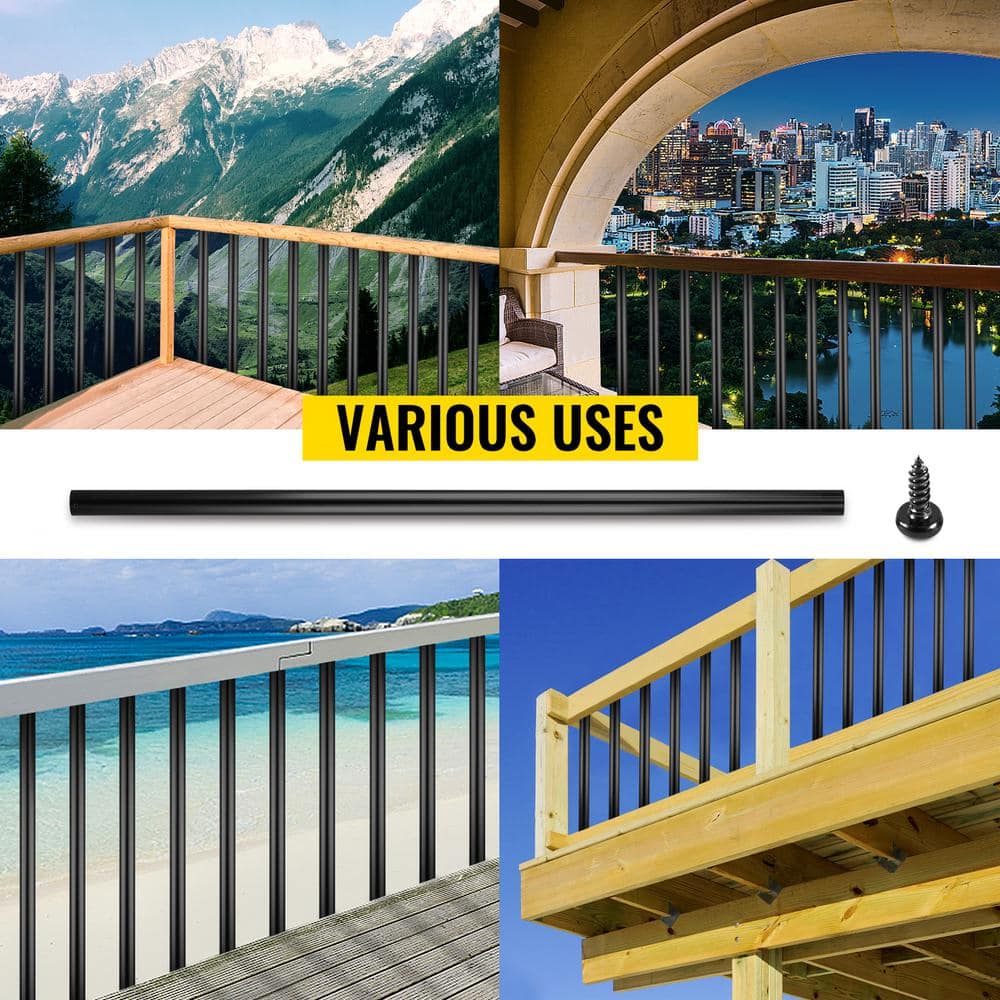 SKYSHALO Deck Balusters 101 Pack Metal Deck Spindles, 26 in. x 0.75 in. Staircase Baluster Circle Baluster for Outdoor