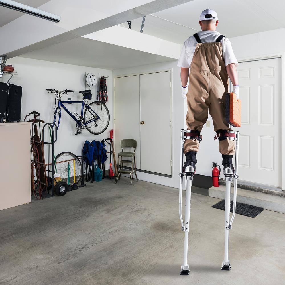 SKYSHALO Drywall Stilts 36 to 50 in. Adjustable Aluminum Tool Stilts with Protective Knee Pads Durable and Non-slip Work Stilts