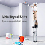SKYSHALO Drywall Stilts 36 to 50 in. Adjustable Aluminum Tool Stilts with Protective Knee Pads Durable and Non-slip Work Stilts
