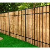 Slipfence 4 in. x 4 in. x 124 in. Black Aluminum Fence Post Includes Post Cap