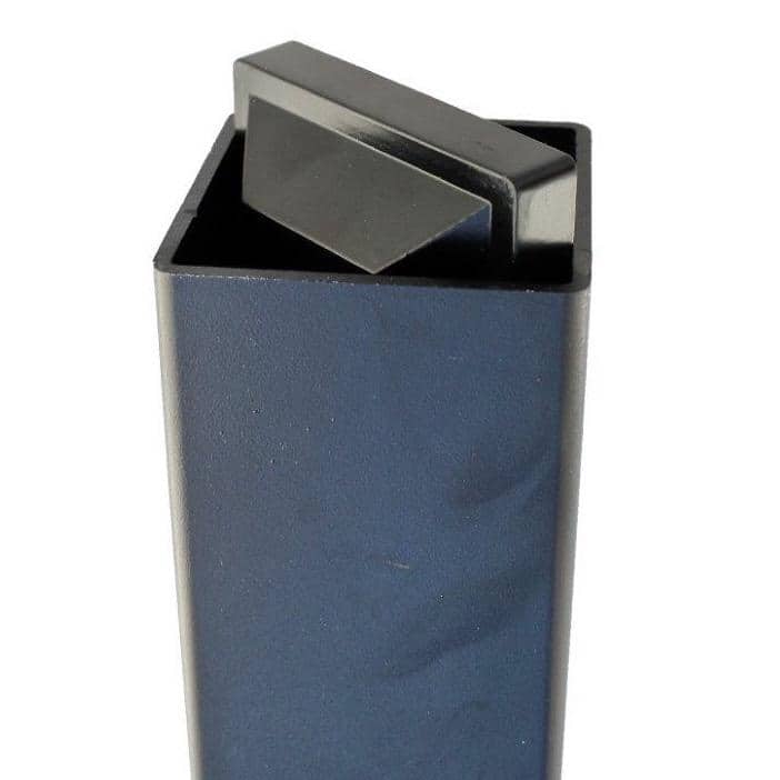 Slipfence 4 in. x 4 in. x 124 in. Black Aluminum Fence Post Includes Post Cap