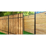 Slipfence 4 in. x 4 in. x 124 in. Black Aluminum Fence Post Includes Post Cap