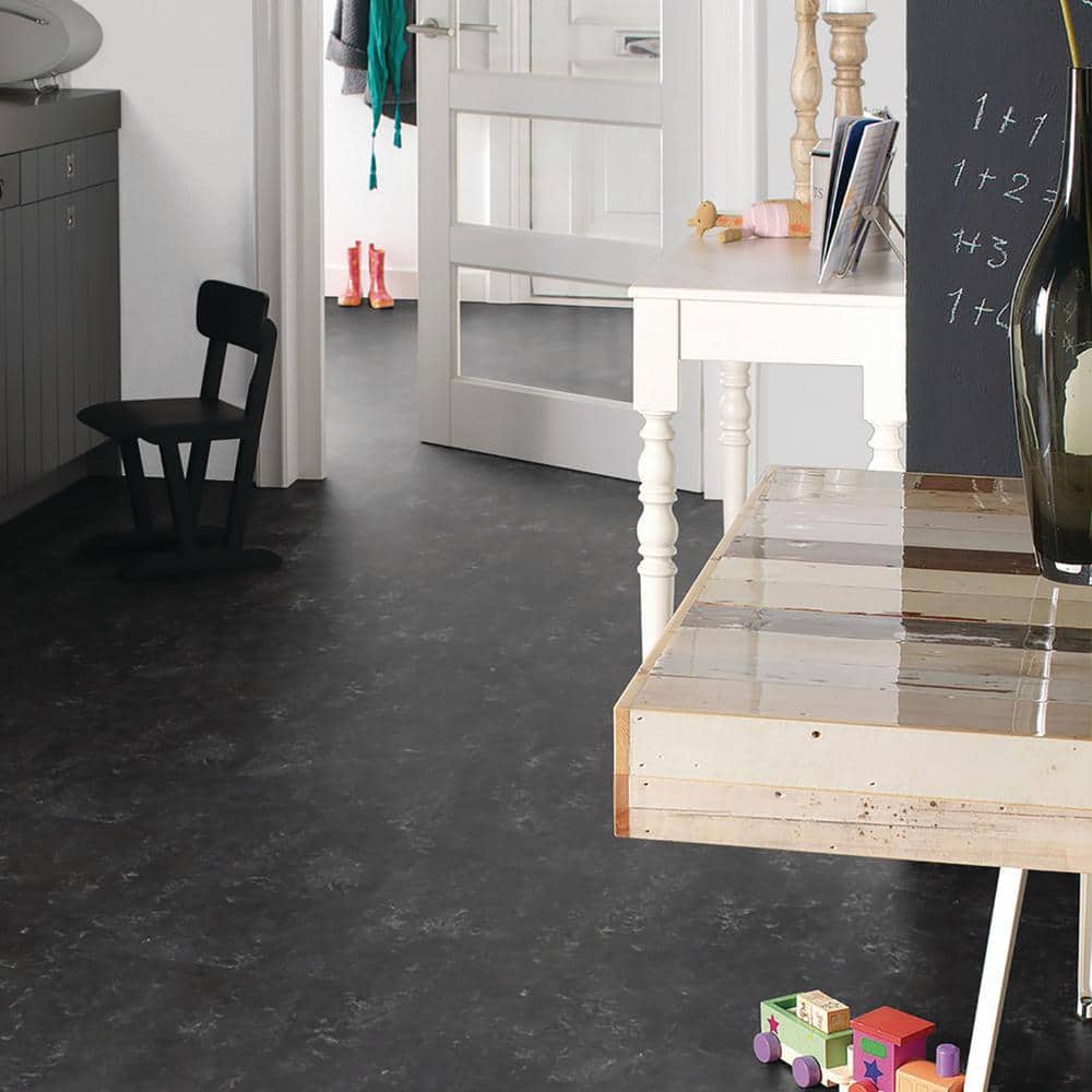 Marmoleum Cinch Loc Seal Black 9.8 mm Thick x 11.81 in. Wide X 11.81 in. Length Laminate Floor Tile (6.78 sq. ft/Case)