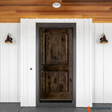 Krosswood Doors 30 in. x 80 in. Knotty Alder 2 Panel Right-Hand/Inswing Black Stain Wood Prehung Front Door