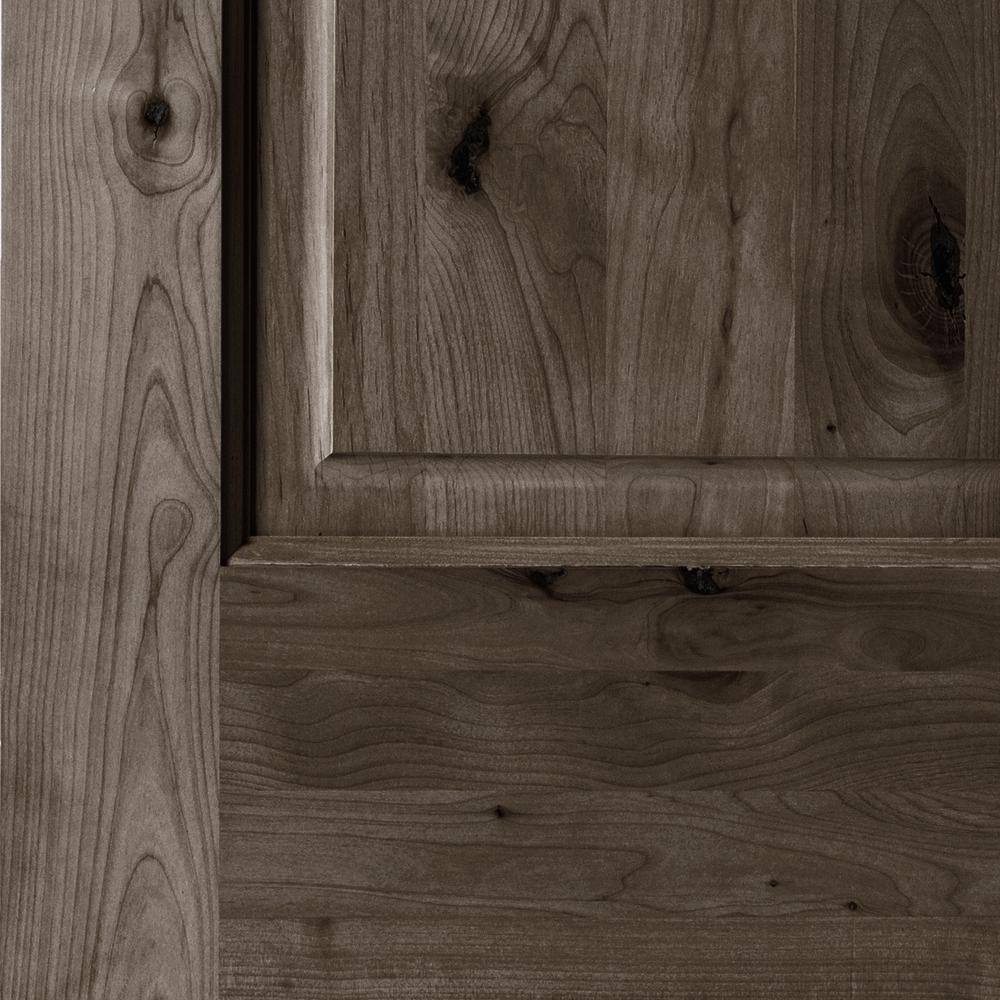 Krosswood Doors 32 in. x 80 in. Knotty Alder 2-Panel Left-Hand Inswing Black Stain Wood Prehung Front Door
