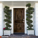 Krosswood Doors 36 in. x 80 in. Knotty Alder 2-Panel Left-Hand Inswing Black Stain Prehung Wood Front Door