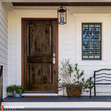Krosswood Doors 42 in. x 80 in. Knotty Alder 2 Panel Left-Hand/Inswing Black Stain Wood Prehung Front Door