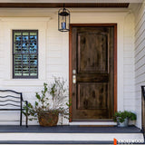 Krosswood Doors 42 in. x 80 in. Knotty Alder 2 Panel Right-Hand/Inswing Black Stain Wood Prehung Front Door